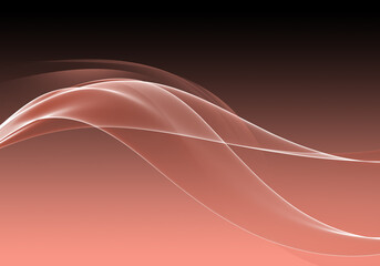 Fototapeta premium Abstract background waves. Black and peach pink abstract background for wallpaper or business card
