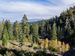 High angle view of some landscape around Lake Tahoe area