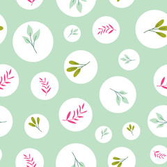 Floral botanical seamless patterns. Vector design for paper, cover, wallpaper, fabric, textile, interior decor and other project.