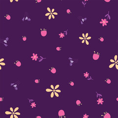 Vector garden flower seamless repeat pattern design background. Perfect for modern wallpaper, fabric, 
home decor, and wrapping projects.