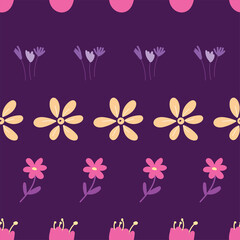 Vector garden flower seamless repeat pattern design background. Perfect for modern wallpaper, fabric, home decor, and wrapping projects.