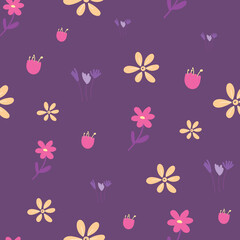 Vector garden flower seamless repeat pattern design background. Perfect for modern wallpaper, fabric, 
home decor, and wrapping projects.