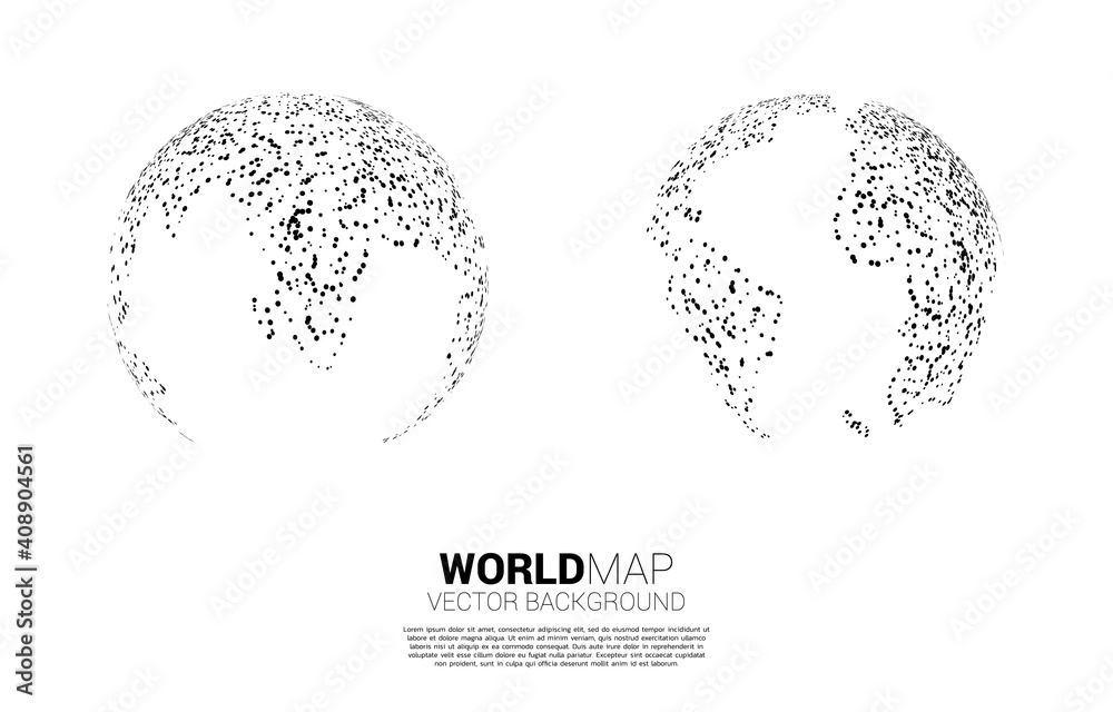 Poster Globe 3D World map with random dot . concept of global Digital network