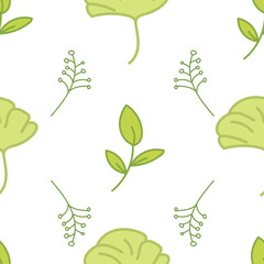 Floral abstract seamless pattern. Elegant seamless botanical texture, repeated background for textile and wrapping paper design.