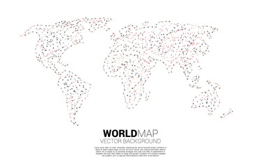  World map with random dot . concept of global Digital network