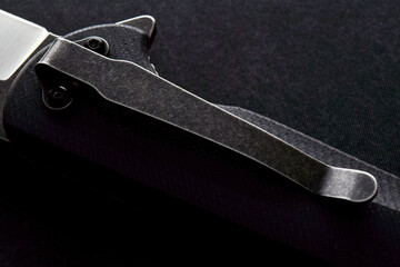 clothing clip of folding knife