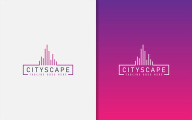 Colorful Cityscape Abstract Logo Design. Usable For Architecture, Business, Community, Tech, Services Company. Vector Logo Design Illustration.