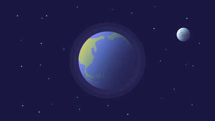 1920 x 1080 Earth and Moon Background