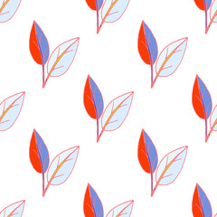 Trendy pattern with colorful flowers and leaves, great design for any purposes.Floral seamless pattern. Fabric print texture.