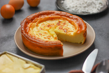 Delicious Cheese burnt cake for dessert.