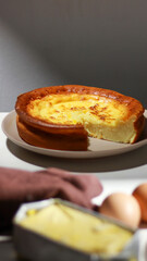 Delicious Cheese burnt cake for dessert.