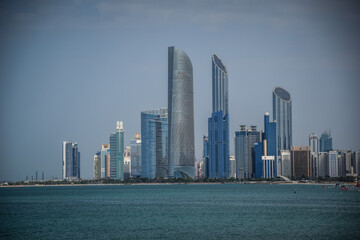 Fototapeta na wymiar Abu Dhabi, the capital of the United Arab Emirates, sits off the mainland on an island in the Persian (Arabian) Gulf.