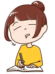 居眠りをする女性