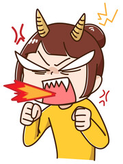 イライラしてすごく怒っている女性