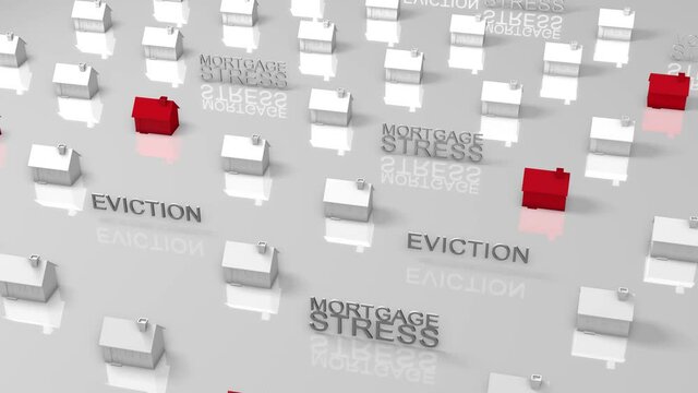 Home loan repayments mortgage stress and eviction notice in housing market