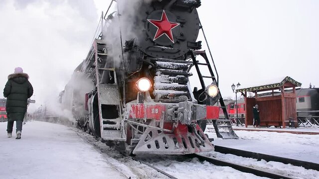 Ruskeala express train which runs from Sortavala to Ruskeala mountain park