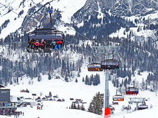 6-person chairlift Oberdorf - Freienalp or Sechsersesselbahn Oberdorf-Freienalp in the...