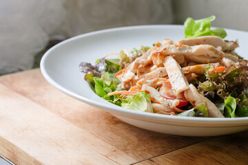 salad Roast chicken fillet and vegetables