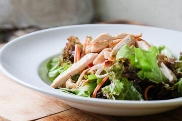 salad Roast chicken fillet and vegetables
