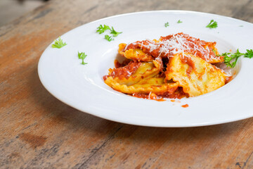 Ravioli with tomato sauce