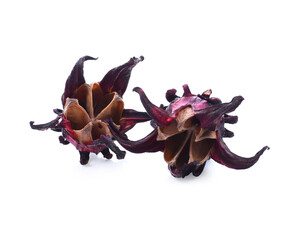 Naklejka premium Roselle fruits on white background.