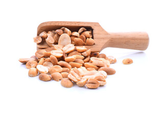 roasted peanuts isolated on white background