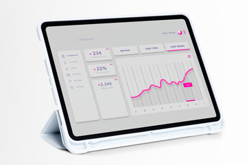 Digital tablet screen mockup smart tech