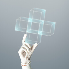 First aid sign hologram medical technology