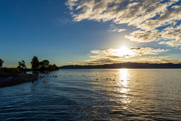 Sunset over Lake Taupo, New Zealand
