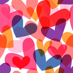 Colorful heart shape seamless pattern cartoon