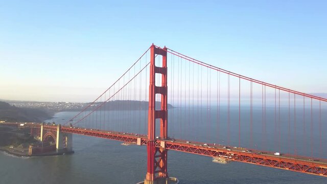 Beautiful drone footage of the Golden Gate Bridge. Very unique and rare drone aerial footage of California's iconic bridge over the bay.