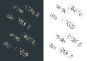 Vacuum Tube Set Isometric Drawings