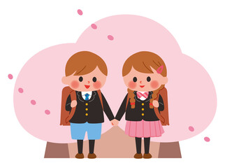 入学　小学生　イラスト　制服