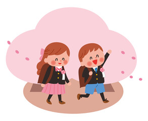 入学　小学生　イラスト　制服
