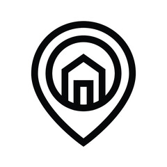 find home icon, map marker place locator vector
