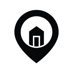 find home icon, map marker place locator vector