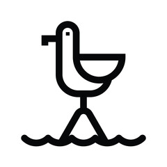 Seagull icon, animal illustration vector