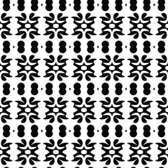 Geometric vector pattern with triangular elements. Seamless abstract ornament for wallpapers and backgrounds. Black and white colors. 