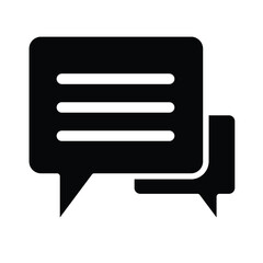 chat bubble icon, message communication vector