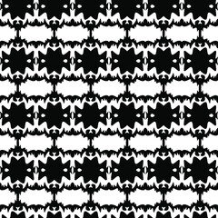 Geometric vector pattern with triangular elements. Seamless abstract ornament for wallpapers and backgrounds. Black and white colors. 