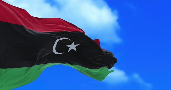 Seamless loop of Libya flag.