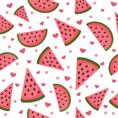Watermelon print. Vector fruits seamless pattern

