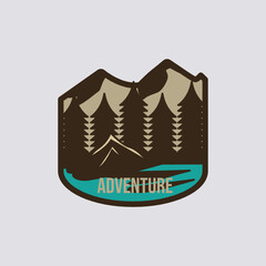 Retro adventure camping logo design template