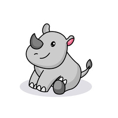 Obraz na płótnie Canvas Cute baby hippo mascot logo design