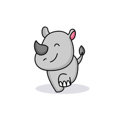 Cute baby hippo mascot logo design