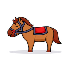 Cute baby racing horse logo mascot