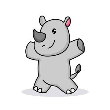 Cute baby hippo mascot logo design