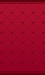 Cute red heart pattern, vector pattern swatch, vertical layout