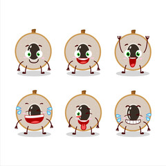 Cartoon character of slice of longan with smile expression