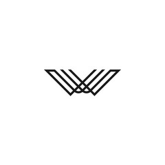 letter w unique line logo. monogram icon vector eps 10.